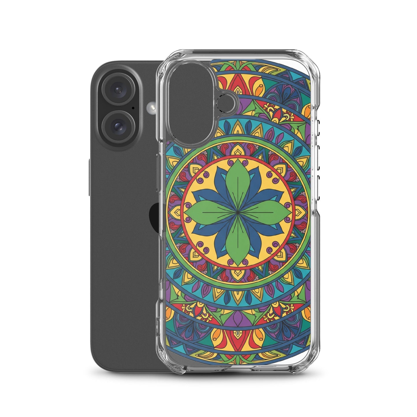 Mandala Art Clear Protective Phone Case Slim Transparent Design