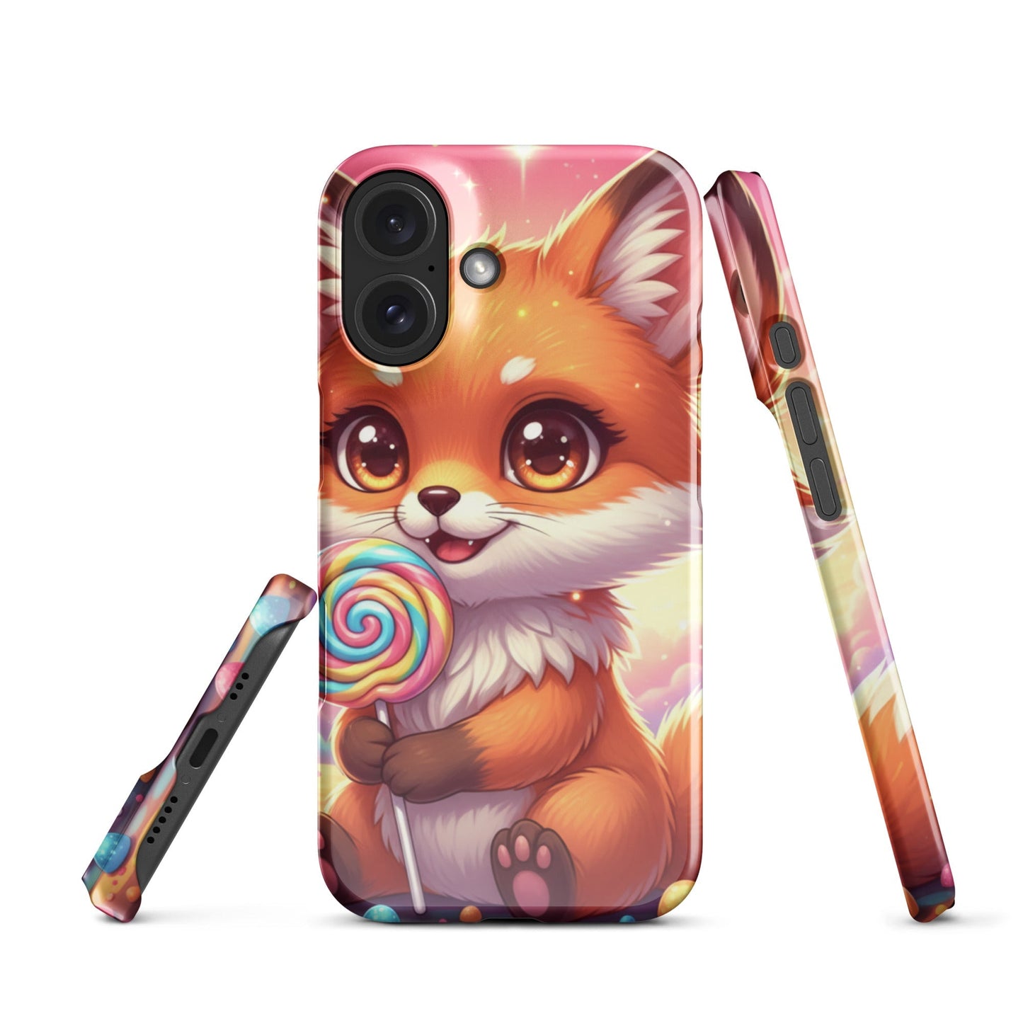 Tough Protective Phone Case – Playful Fox with Lollipop Artwork