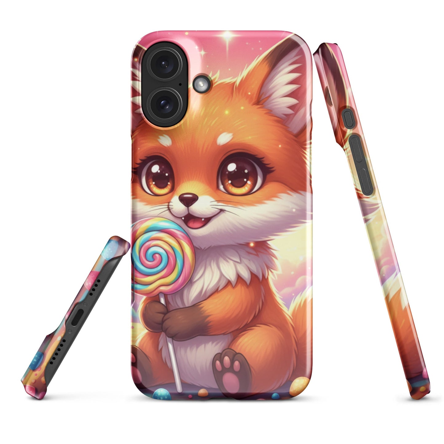 Tough Protective Phone Case – Playful Fox with Lollipop Artwork