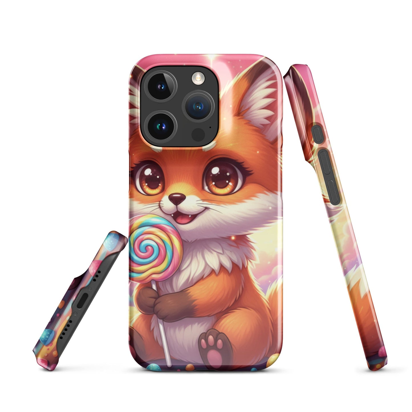 Tough Protective Phone Case – Playful Fox with Lollipop Artwork