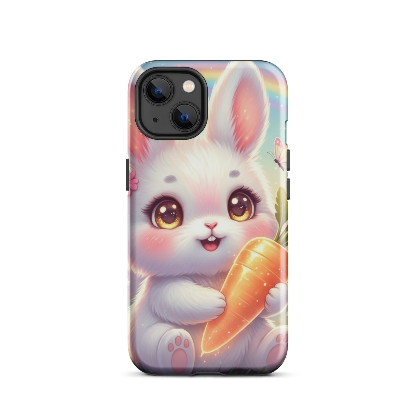 Dual Layer Tough Phone Case – Cute Bunny with Carrot Design