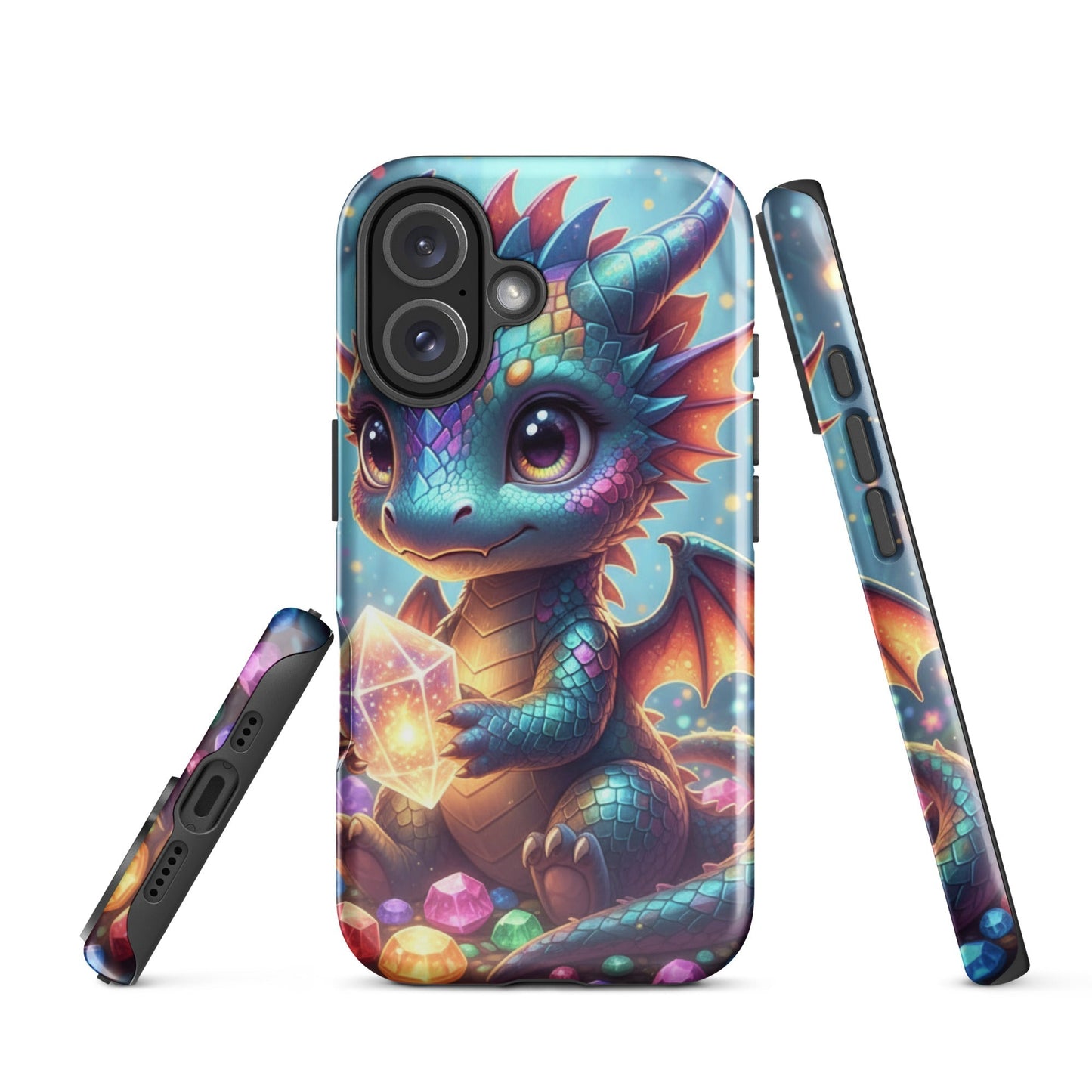 Slim Hard Phone Case – Baby Dragon with Crystal Design