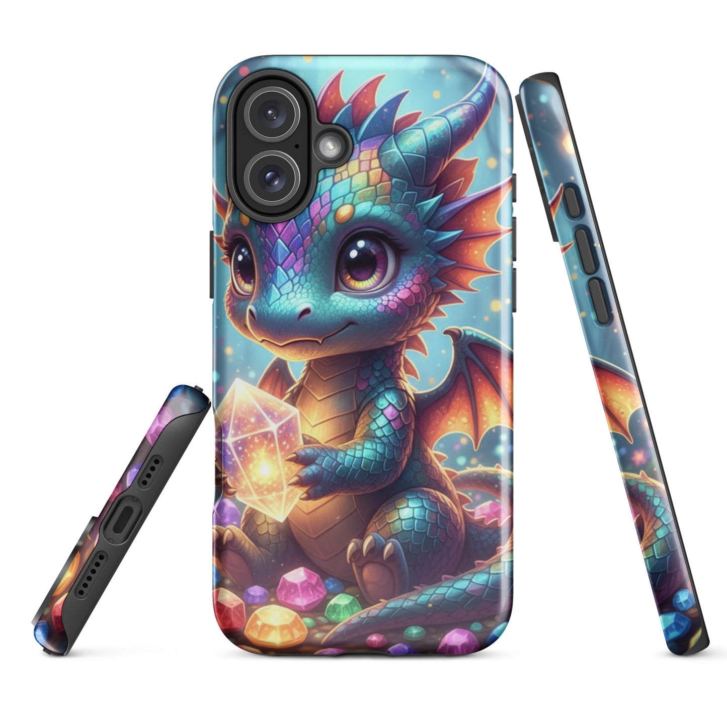 Slim Hard Phone Case – Baby Dragon with Crystal Design