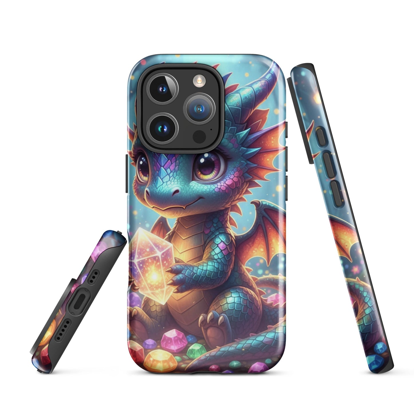 Slim Hard Phone Case – Baby Dragon with Crystal Design