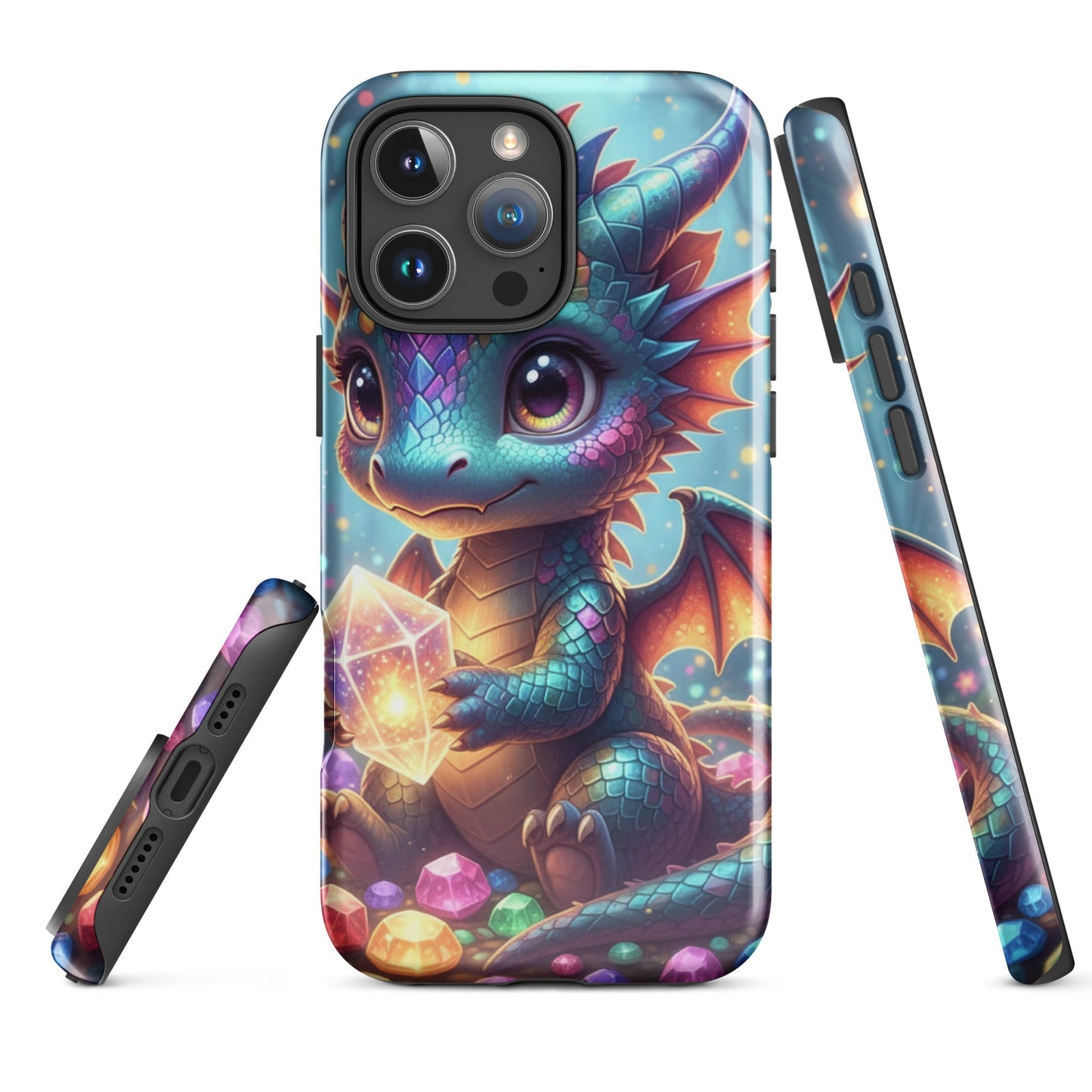 Slim Hard Phone Case – Baby Dragon with Crystal Design