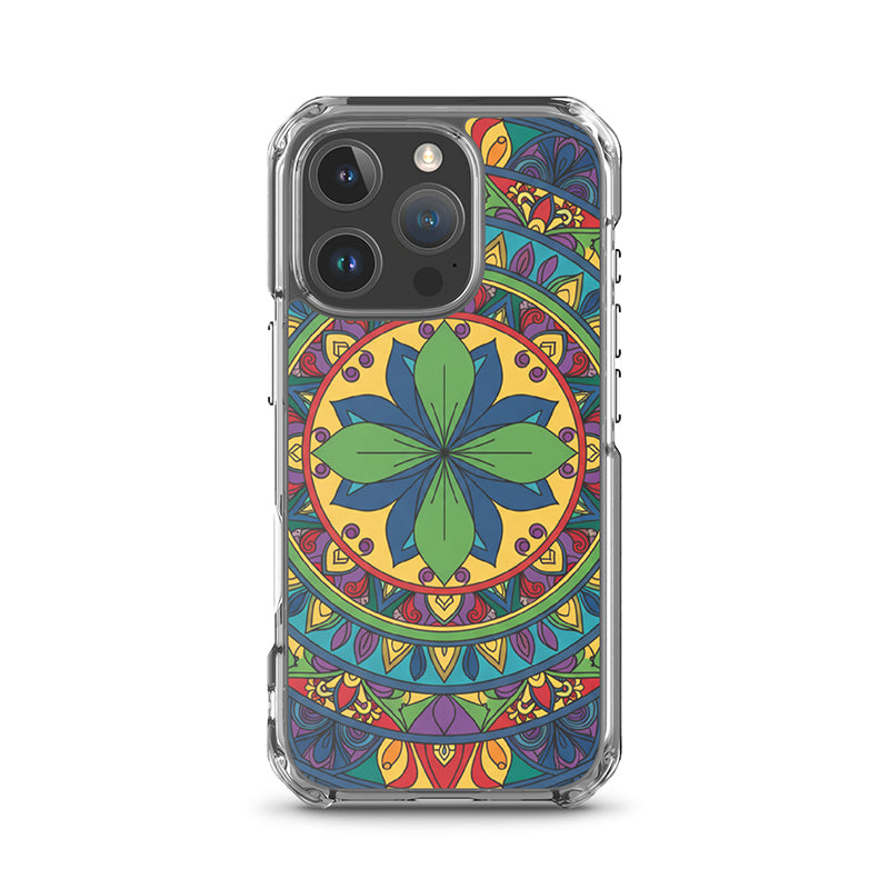 Mandala Art Clear Protective Phone Case Slim Transparent Design