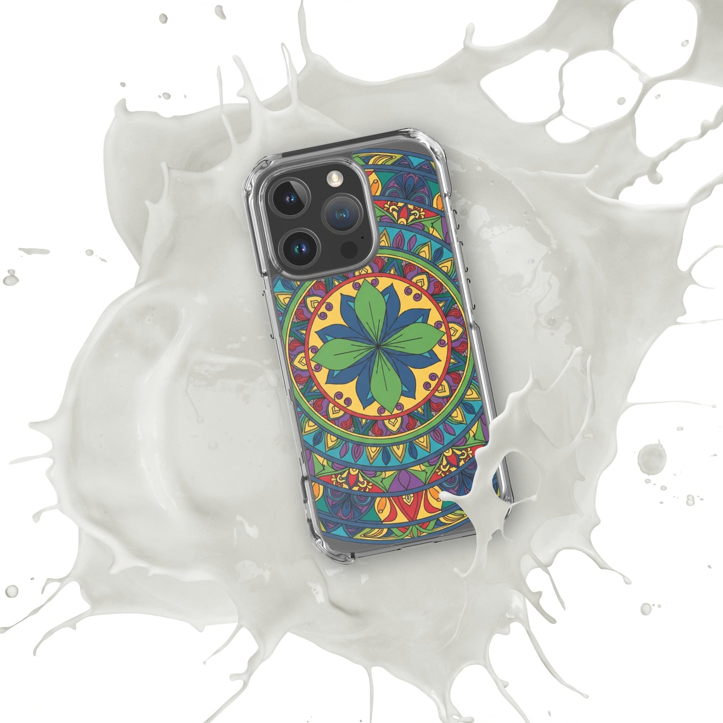 Mandala Art Clear Protective Phone Case Slim Transparent Design