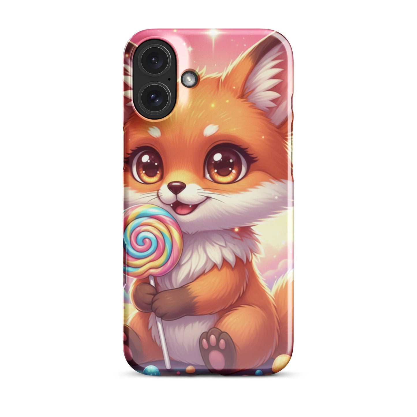 Tough Protective Phone Case – Playful Fox with Lollipop Artwork