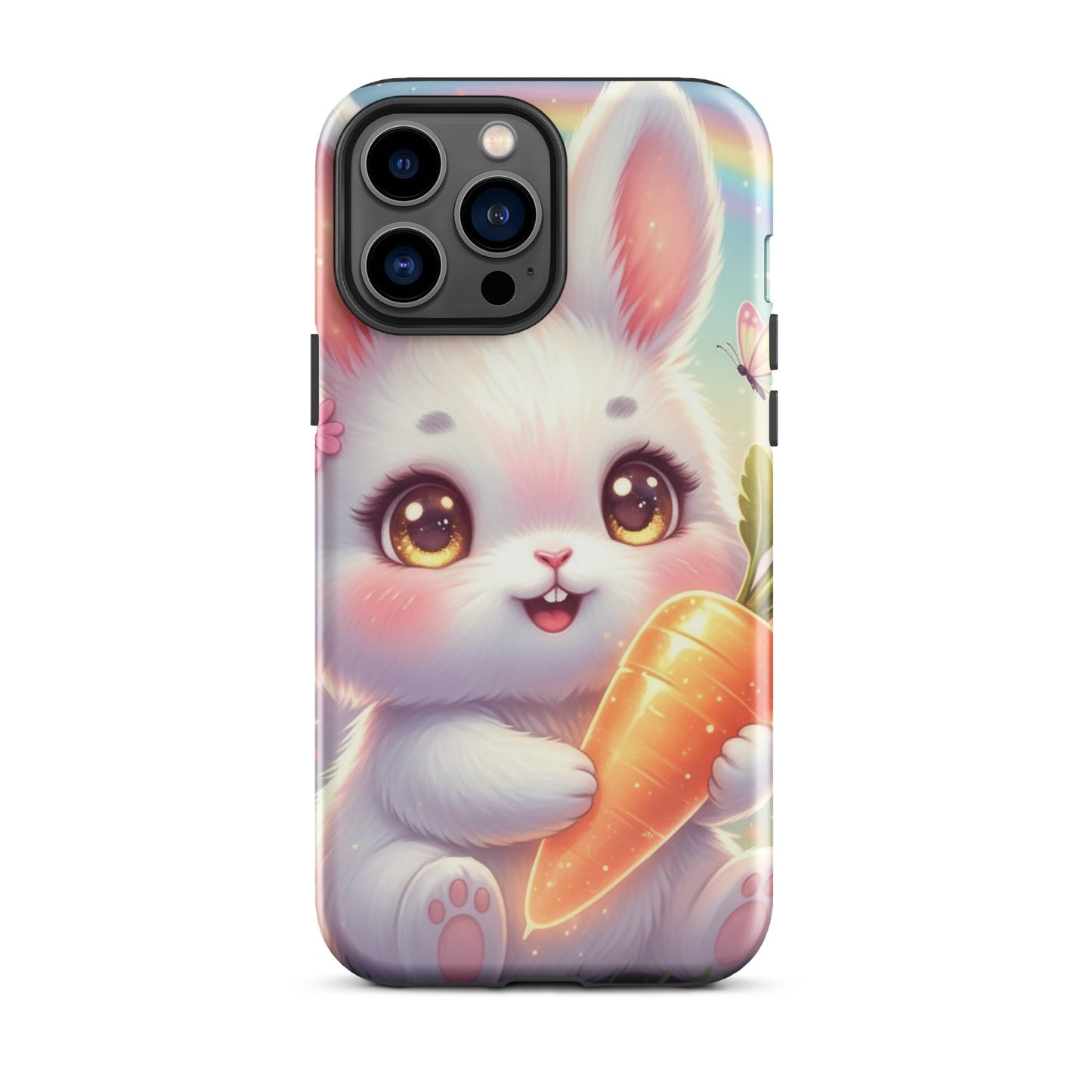 Dual Layer Tough Phone Case – Cute Bunny with Carrot Design