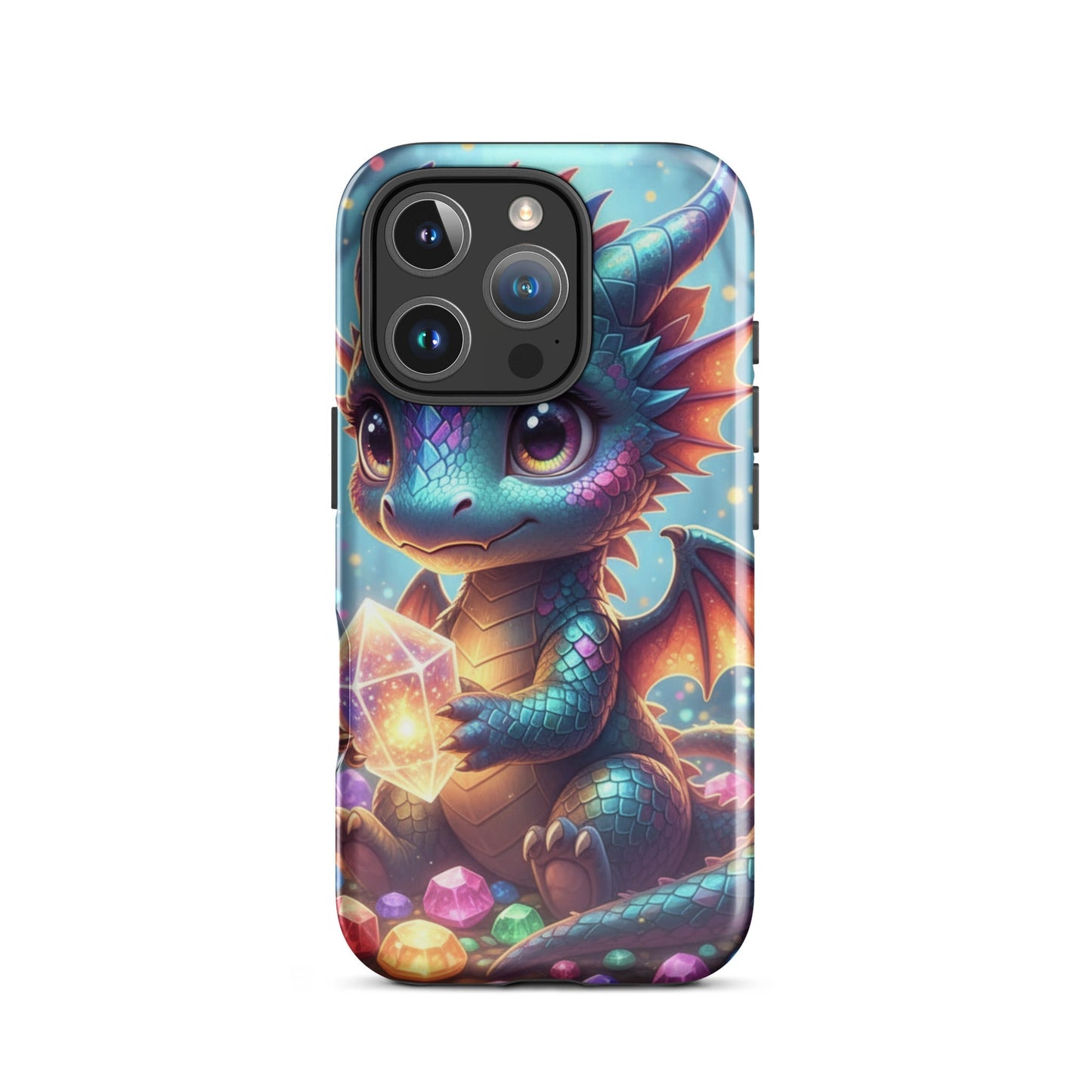 Slim Hard Phone Case – Baby Dragon with Crystal Design