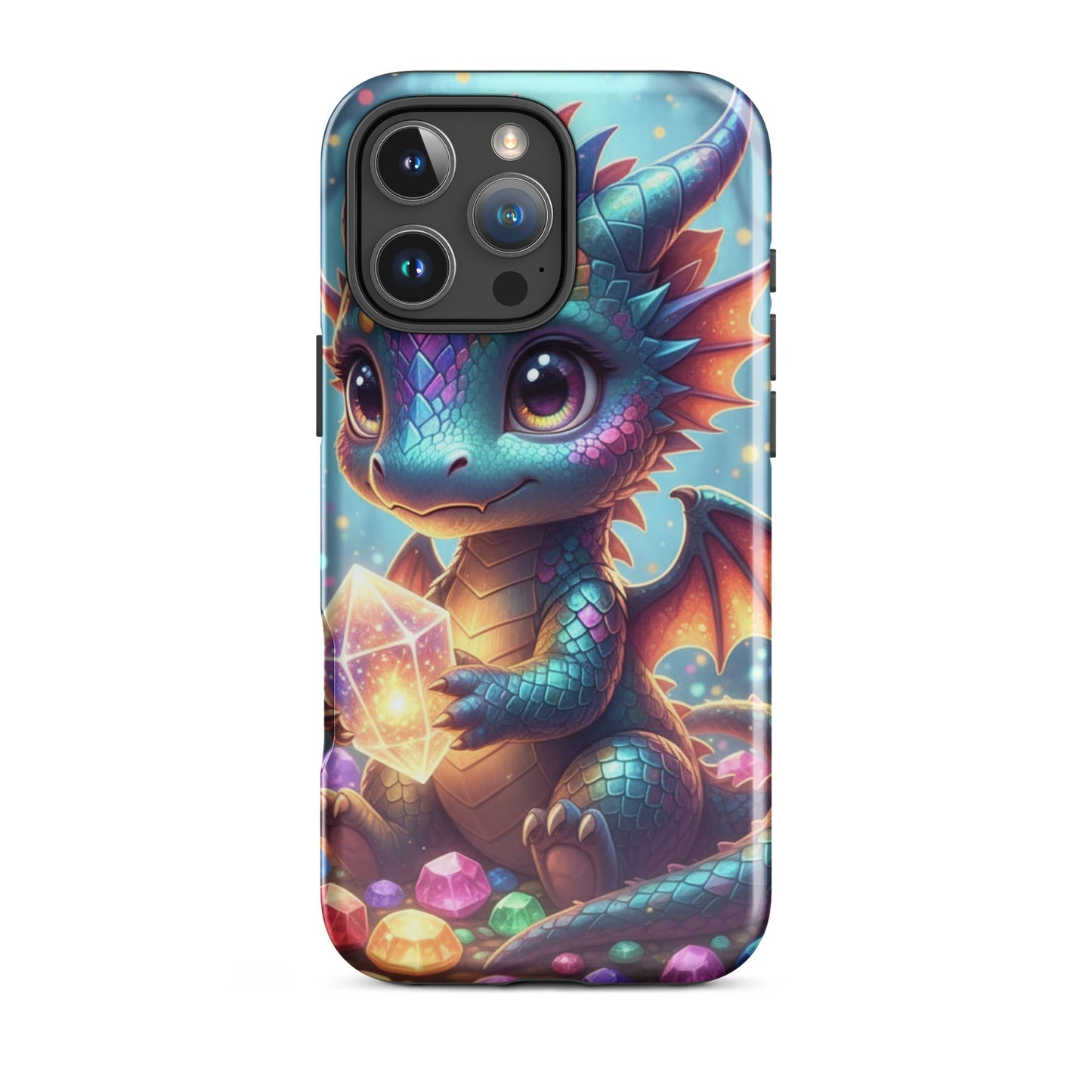 Slim Hard Phone Case – Baby Dragon with Crystal Design